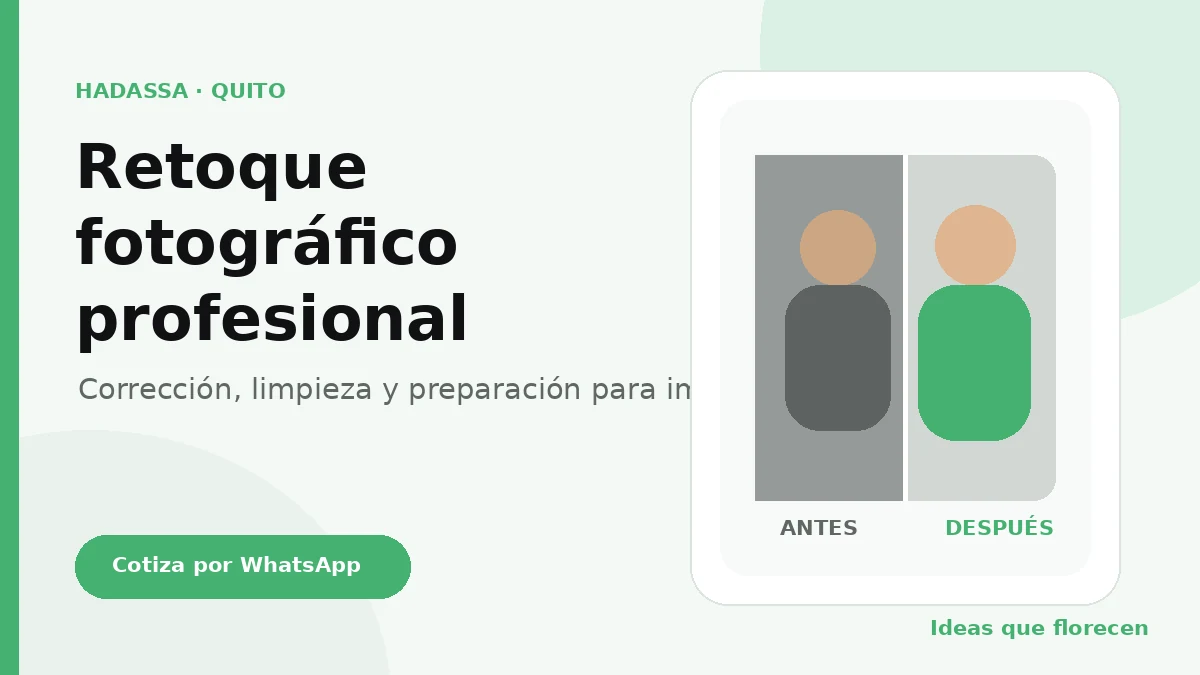 Servicio de retoque fotográfico profesional en Quito